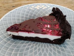 Chocolate berry cheesecake at Ausnahmsweise in Vienna