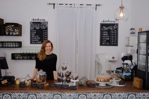 Raphaela at the Cafe at Ausnahmsweise in Vienna