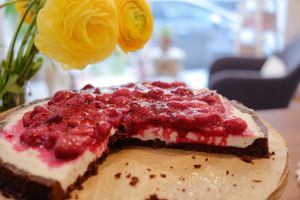 Rasberry Cheesecake at Ausnahmsweise in Vienna