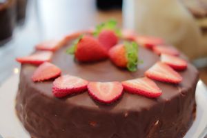 Schokolate Strawberry Cake at Ausnahmsweise in Vienna