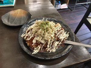 Vegan okonomiyaki  at Matsuri in Osaka