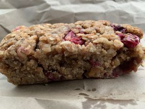 Cranberry flapjack  at Fausto Coffee in Sunderland