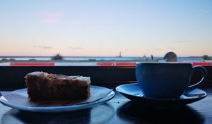 Coffee and cake with a view at Fausto Coffee in Sunderland