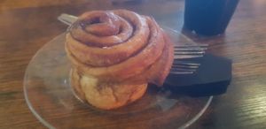 Cinnamon bun at Fausto Coffee in Sunderland