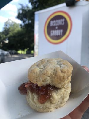 Biscuit and jam at Biscuits + Groovy - Food Trailer Barton Springs in Austin