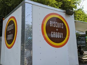 Yum factor 10. at Biscuits + Groovy - Food Trailer Barton Springs in Austin