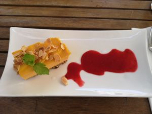 Tofu "cheesecake" at Manna 68 in Gdansk