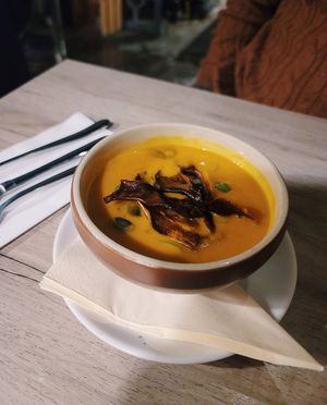 thai pumpkin soup #Veganuary at Manna 68 in Gdansk