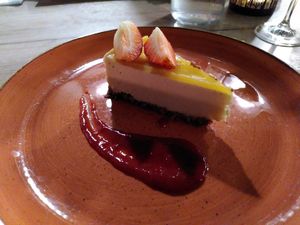 Lemon cheesecake at Manna 68 in Gdansk