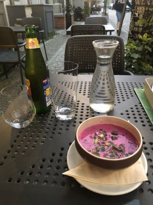 Polish beetroot soup  at Manna 68 in Gdansk
