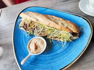 Baguette with pear at Manna 68 in Gdansk