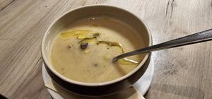 White vegetable soup at Manna 68 in Gdansk