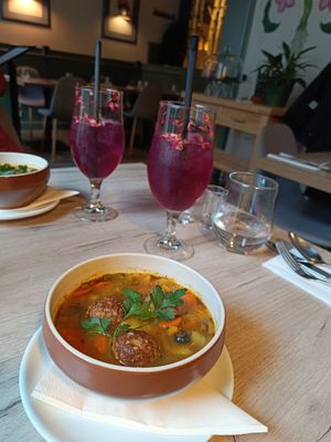 Soup of the day - vegetable broth #Veganuary at Manna 68 in Gdansk