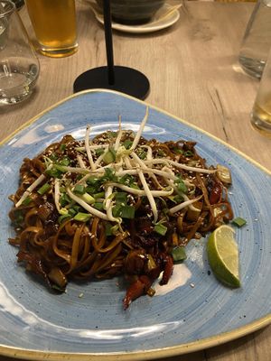 Wok fried chow mein noodles  at Manna 68 in Gdansk
