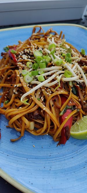 Oyster mushroom wok at Manna 68 in Gdansk