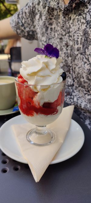 Ice cream dessert at Manna 68 in Gdansk