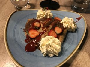 Breakfast pancakes   at Manna 68 in Gdansk