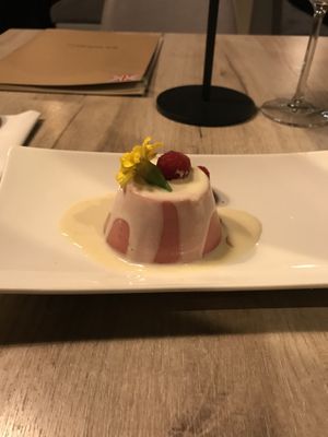 Raspberry panne cotta   at Manna 68 in Gdansk