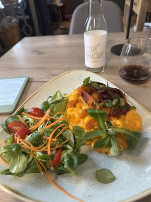 Cauliflower waffels with Mac&Cheese  at Manna 68 in Gdansk