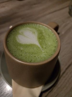 Matcha latte at Manna 68 in Gdansk