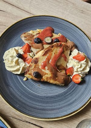 Chocolate sauce pancakes at Manna 68 in Gdansk