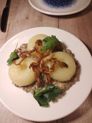 Dumplings! Never had this type before, really good! at Manna 68 in Gdansk