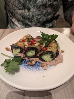 Eggplant rollls at Manna 68 in Gdansk