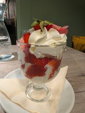 Strawberry dessert at Manna 68 in Gdansk