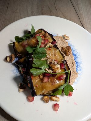 Aubergine starter at Manna 68 in Gdansk