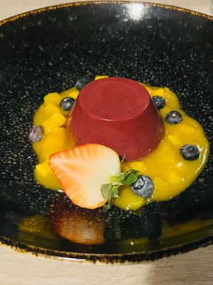 Blueberry Panna Cotta. at Manna 68 in Gdansk