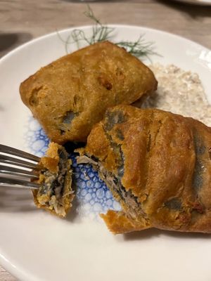 Jackfruit „Fish” served with Homemade Tartare Sauce. at Manna 68 in Gdansk