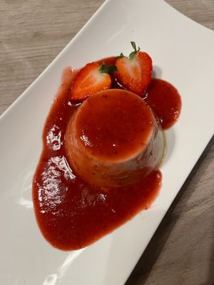 Pannacotta with Strawberry Coulis. at Manna 68 in Gdansk