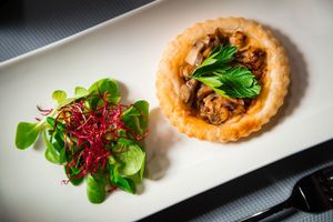 Mushroom and Caramelised Onion Tartlet at Manna 68 in Gdansk