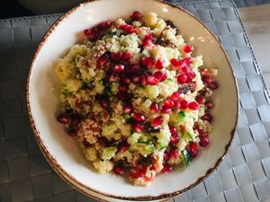  cous cous salad with pomegranate  at Manna 68 in Gdansk