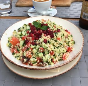 Fresh salad with couscous  at Manna 68 in Gdansk