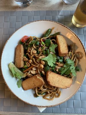 Wok fried noodles with tofu  at Manna 68 in Gdansk