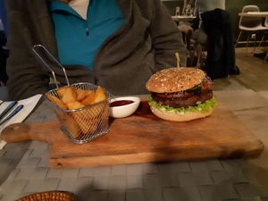 Vegan hamburger at Manna 68 in Gdansk