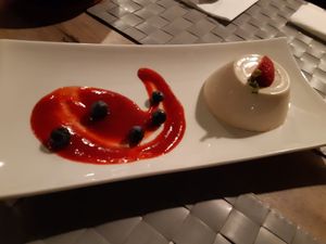 Vegan glute free panacote at Manna 68 in Gdansk