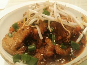 Vegan "duck" at Manna 68 in Gdansk