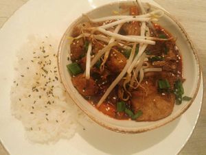 Vegan "duck" at Manna 68 in Gdansk