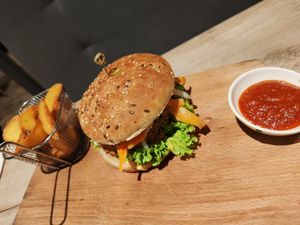 Vegan burger at Manna 68 in Gdansk