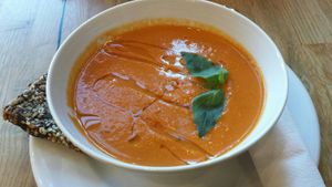 Tomato soup at Mihiderka - Arkady Wrocławskie in Wroclaw