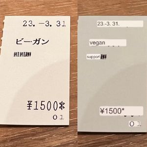 Vegan ticket  at Soranoiro Nippon in Tokyo