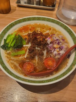 1500¥... ramen was good but expensive. And why tomatoes?? at Soranoiro Nippon in Tokyo