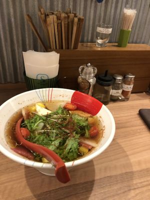 Vegan Soy Sauce Ramen at Soranoiro Nippon in Tokyo