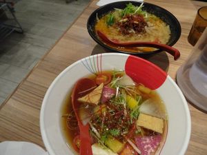 Vegan Ramen with a kind of Italian flavour I would say :D at Soranoiro Nippon in Tokyo