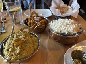 Baingan bharta and Chana masala  at Spice Room in Denver