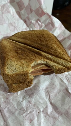 Ham and cheese toasty at Antojito Con Amor in Cancun