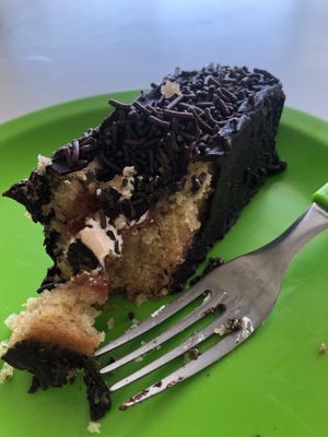 Authentic Mexican Cake with strawberry and chocolate (some cream in it) at Antojito Con Amor in Cancun