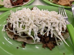 Huarache at Antojito Con Amor in Cancun